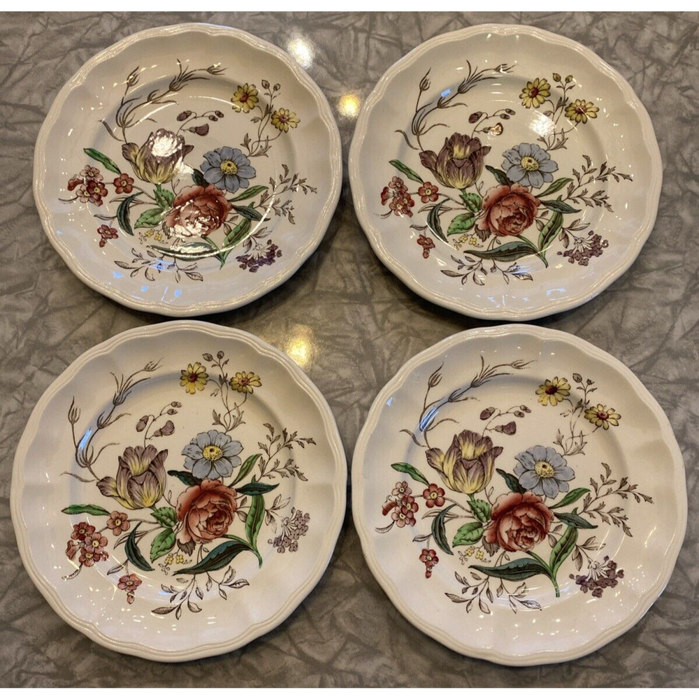 SPODE Copeland Great Britain GAINSBOROUGH Bread PLATES 6.75” Set of 4 Vintage